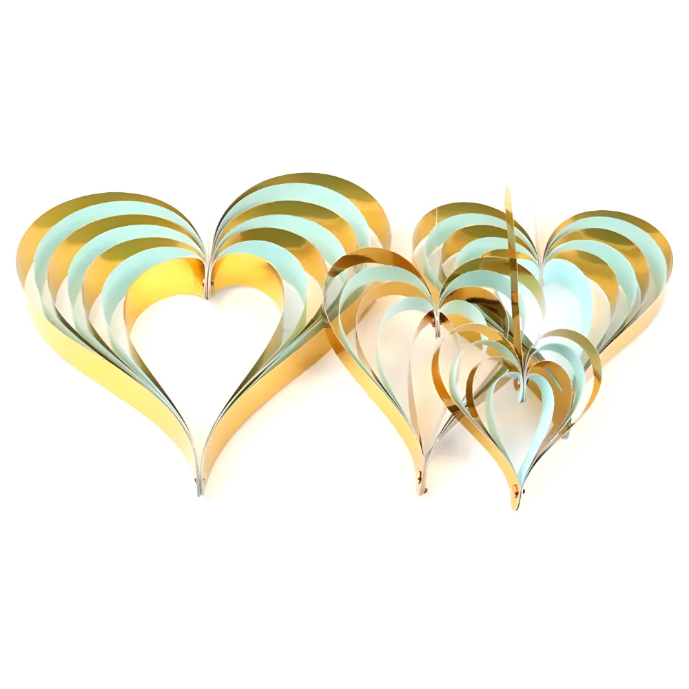 ENFEITE DE PAPEL CORACAO INFINITY AZUL