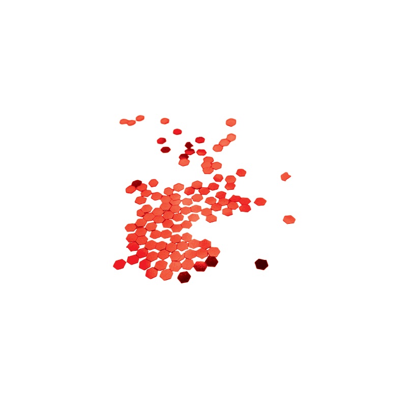 CONFETE METALIZADO HEXAGONAL 2,5 MM 1KG VERMELHO