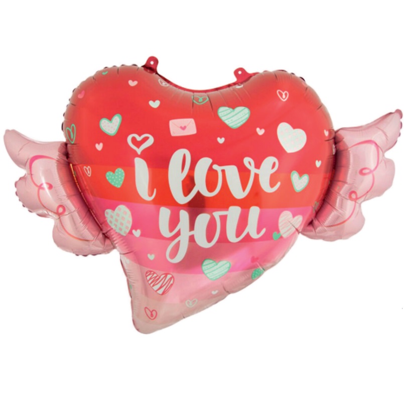 BALAO CORACAO I LOVE YOU COM ASAS 69X54 CM