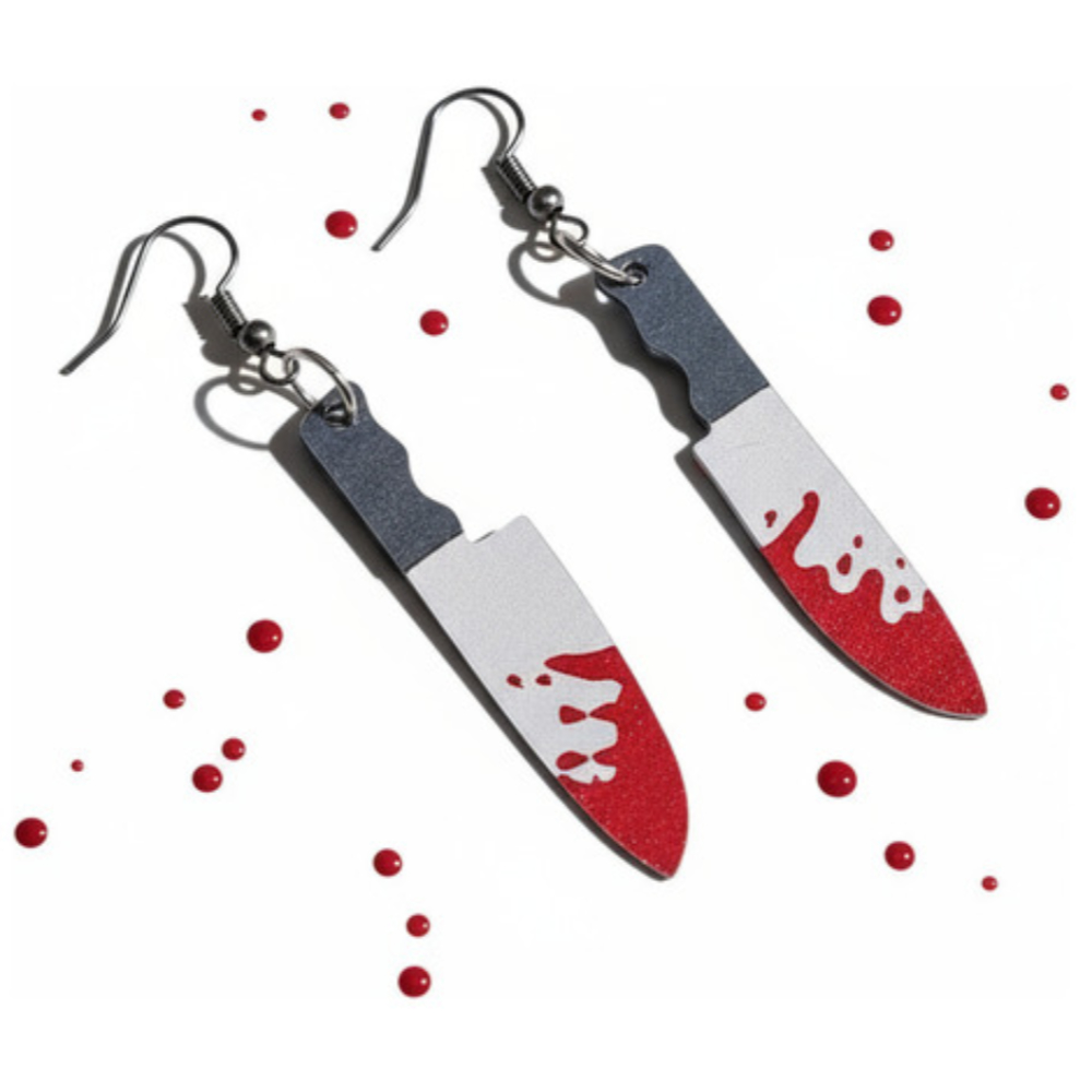 PAR DE BRINCOS HALLOWEEN FACA 5,5CM
