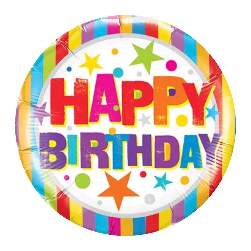 BALAO BOLA 18 POL HAPPY BIRTHDAY CIRCUS