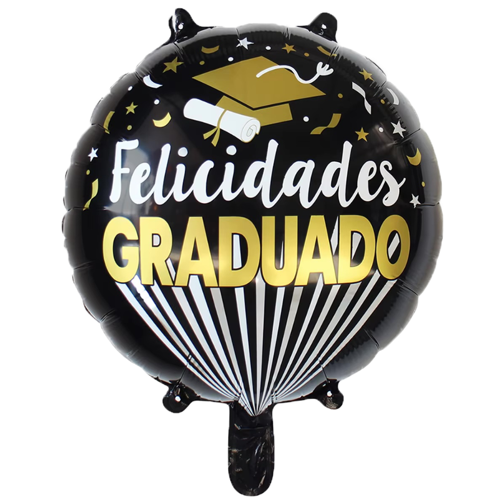 BALAO BOLA 18 POL FELICIDADES GRADUADO PRETO