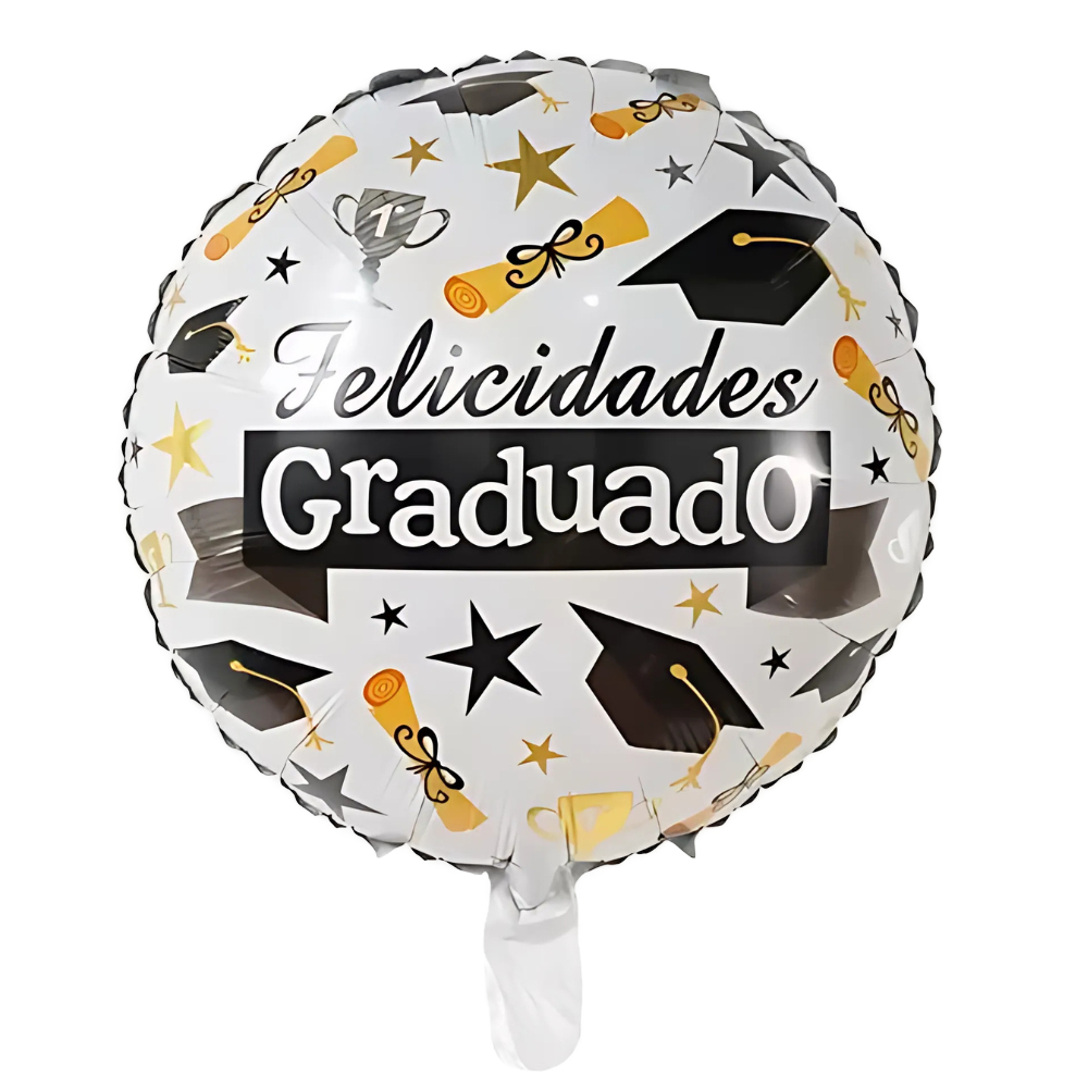 BALAO BOLA 18 POL FELICIDADES GRADUADO BRANCO