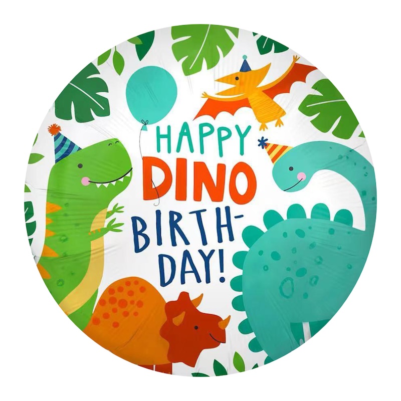 BALAO BOLA 18 POL HAPPY BIRTHDAY DINO