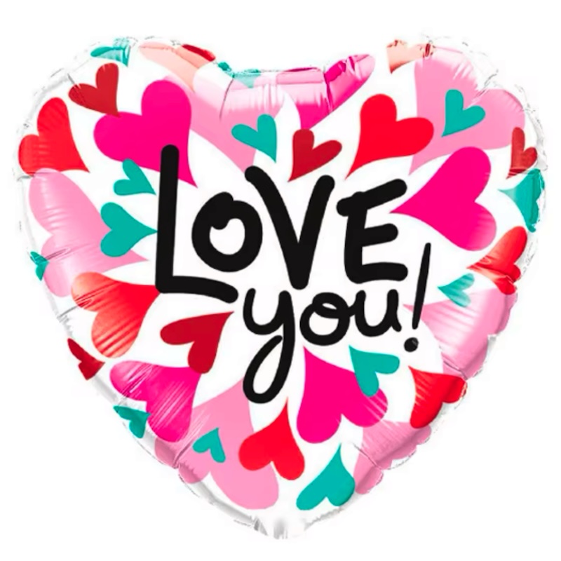 BALAO CORACAO 18 POL LOVE YOU! CORACOES