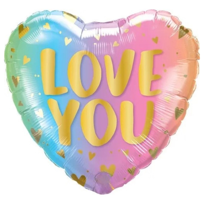 BALAO CORACAO 18 POL LOVE YOU DEGRADE