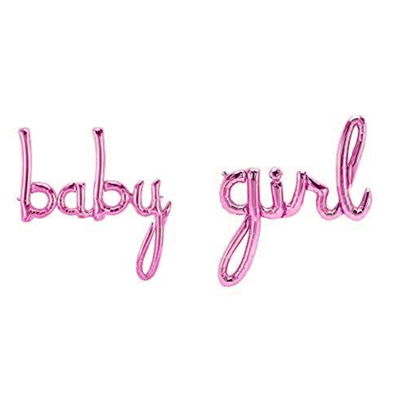 BALAO BABY GIRL 94,5X61 CM 73,5X47,5 CM ROSA CLARO
