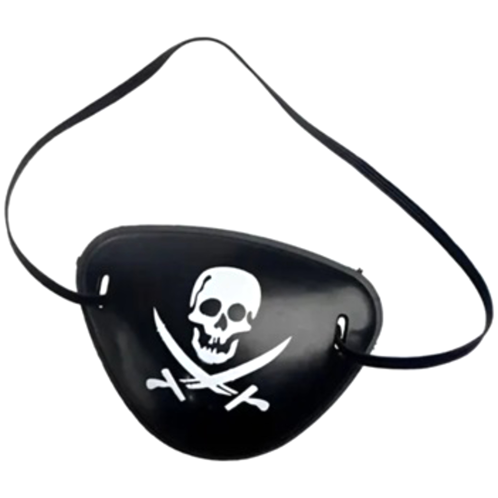 TAPA OLHO PIRATA PRETO 8X5,5 CM