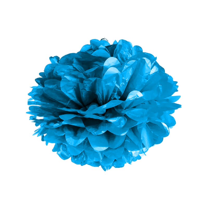 ENFEITE BOLA PAPEL CREPOM 25 CM PCT C/ 2 UN AZUL