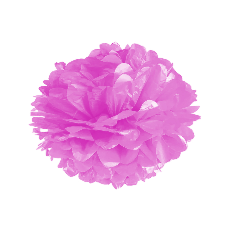 ENFEITE BOLA PAPEL CREPOM 25 CM PCT C/ 2 UN ROSA
