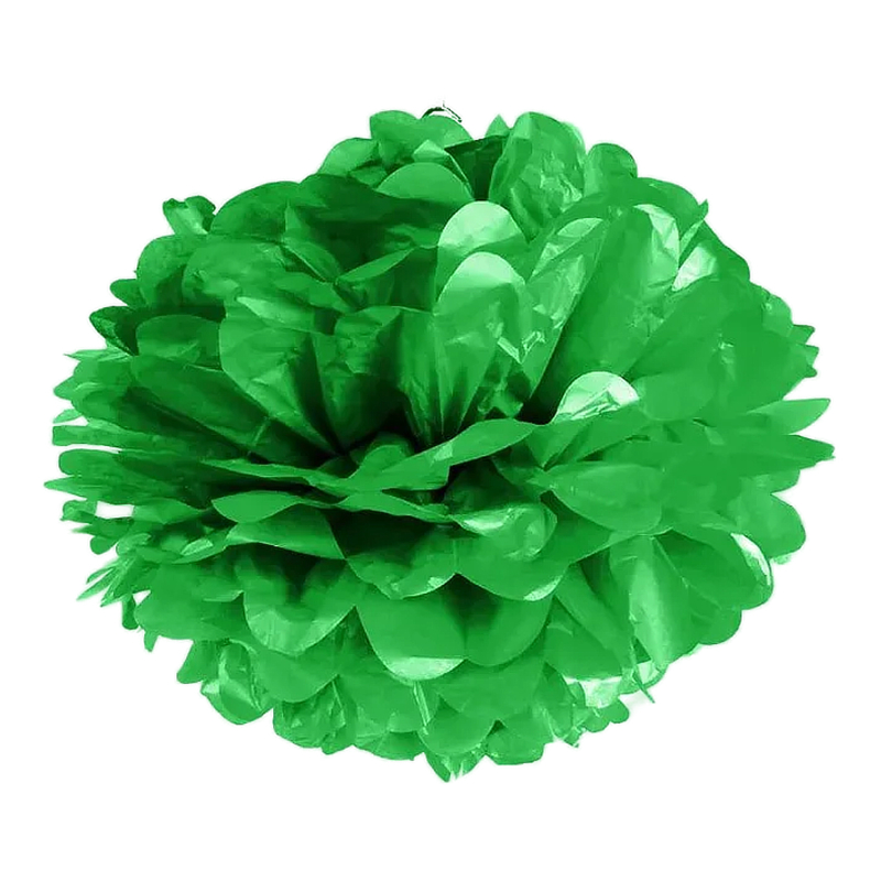 ENFEITE BOLA PAPEL CREPOM 35 CM PCT C/ 2 UN VERDE